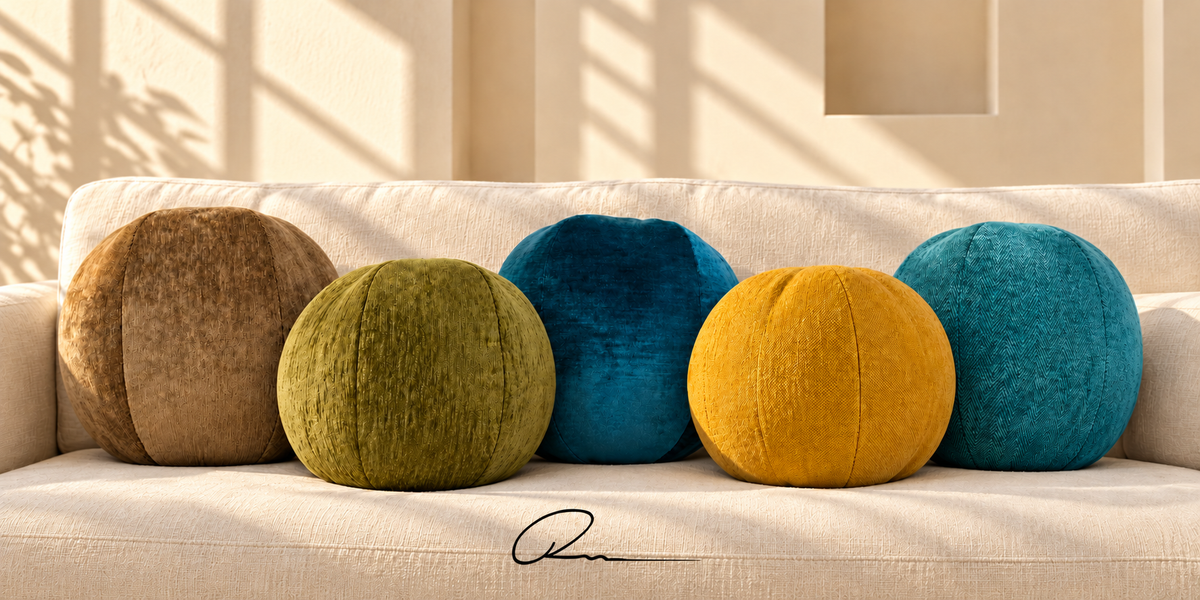 Fine R cushion collection in five colors