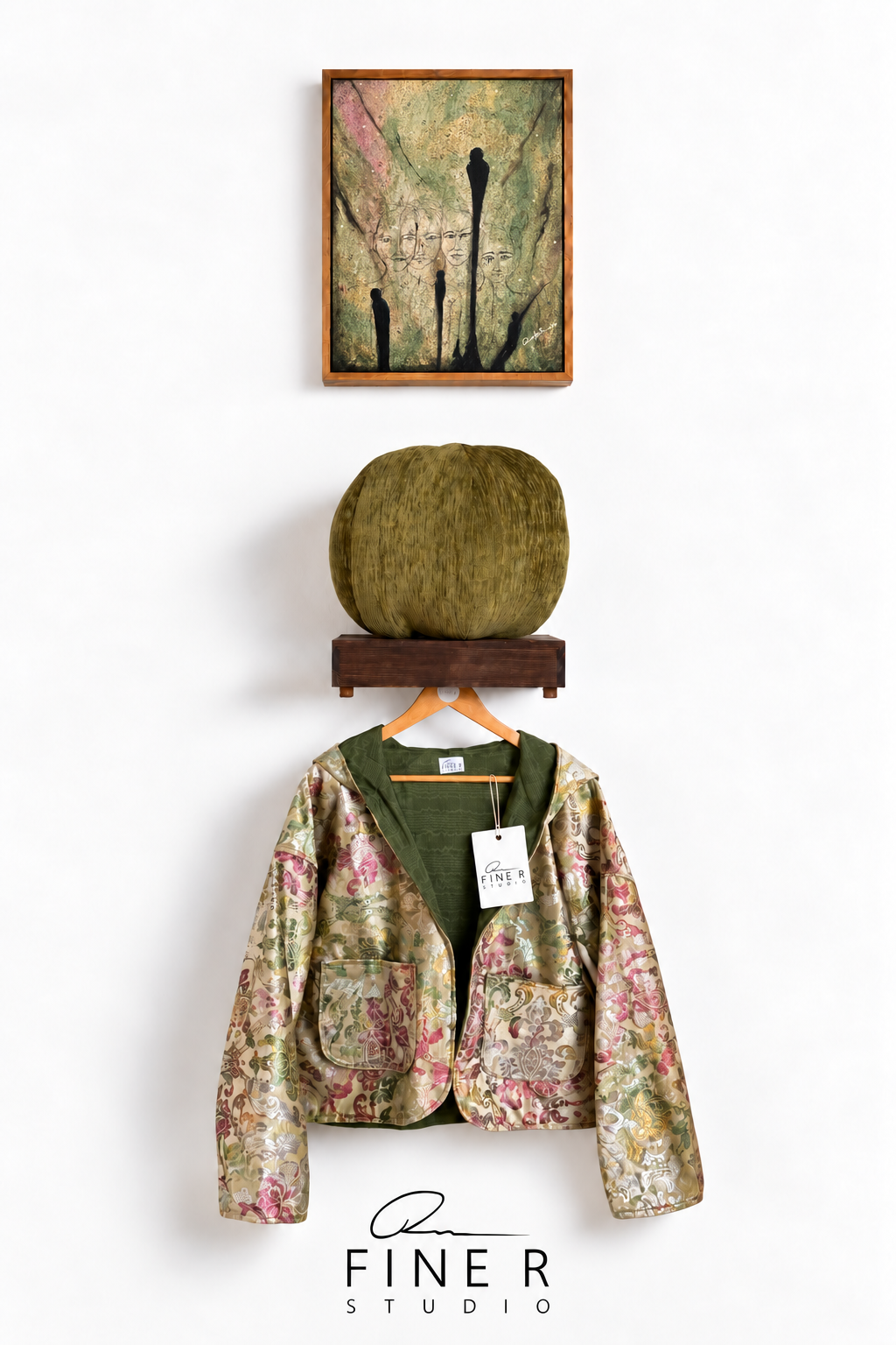 Fine R Studio sage floral artist jacket