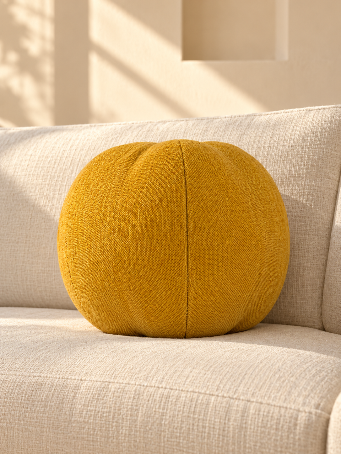 Fine R round cushion — Mustard Yellow